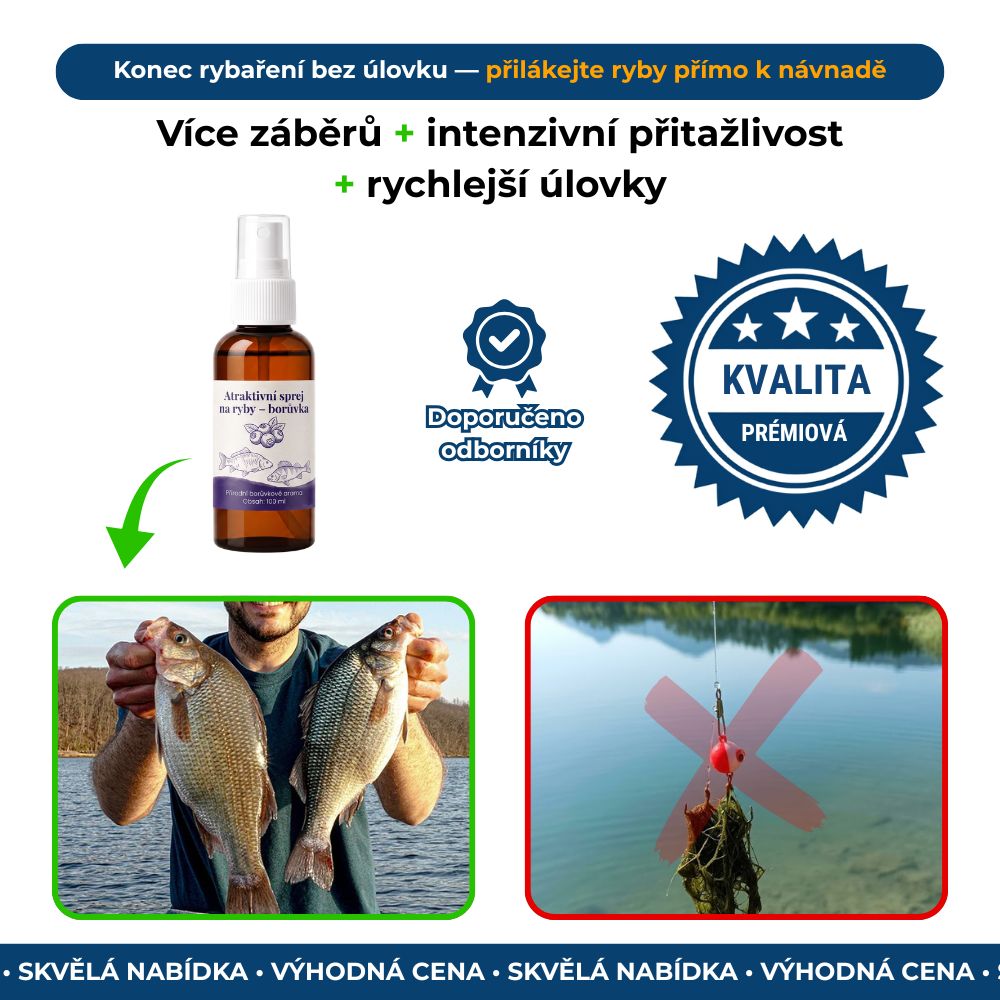 Atraktivní sprej na ryby – borůvka